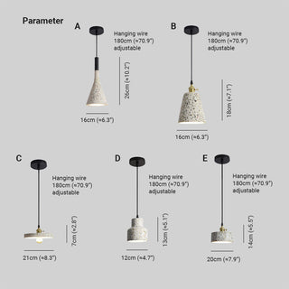 Arisha Luminaires Suspendus LED Élégant Nordiques Ciment Chambre