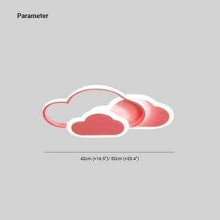 Arisha Plafonnier Nuage Moderne, Acrylique/Metal, Blanc/Rose, Chambre