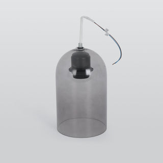 Arisha Plafonnier Cylindre Moderne, Cuivre/Verre, Cognac/Gris Fumé, Salon