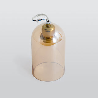 Arisha Plafonnier Cylindre Moderne, Cuivre/Verre, Cognac/Gris Fumé, Salon