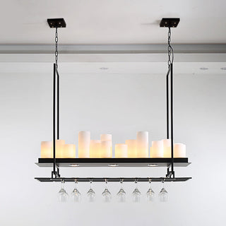 Silva Suspension Cylindre Moderne, Métal/Verre, Blanc/Noir, Restaurant/Bar-Luire