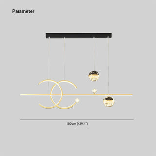 Arisha Luminaires Suspension d'Étoile LED Élegante Métal/Cristal Salon