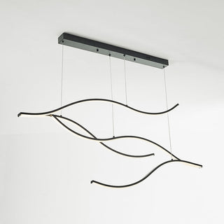 Tiroven Luminaires Suspension linéaire. LED Noir/Or. Salon-Luire