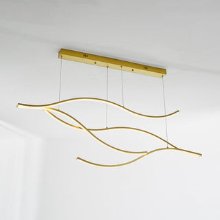 Tiroven Luminaires Suspension linéaire. LED Noir/Or. Salon-Luire