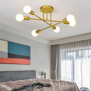 Valentina Lustre Moderne, Métal, Noir/Or, Salon/Chambre