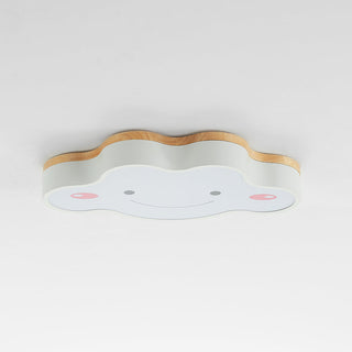 Aria Plafonnier Nuage Moderne, Acrylique/Bois, Blanc/Vert/Rose, Chambre