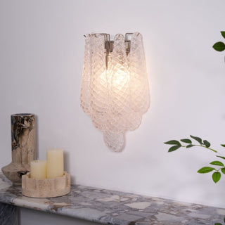 Aurora Applique Murale Rose Larme Verre Florale Artistique
