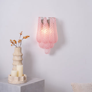 Aurora Applique Murale Rose Larme Verre Florale Artistique