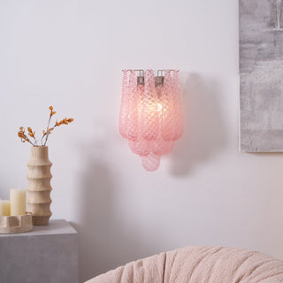 Aurora Applique Murale Rose Larme Verre Florale Artistique