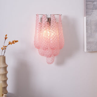 Aurora Applique Murale Rose Larme Verre Florale Artistique