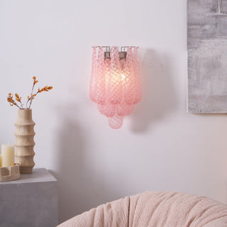 Aurora Applique Murale Rose Larme Verre Florale Artistique