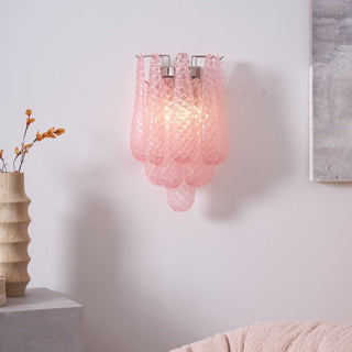 Aurora Applique Murale Rose Larme Verre Florale Artistique