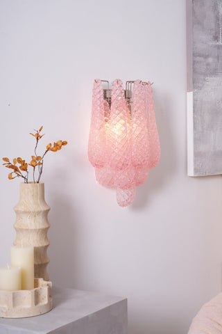 Aurora Applique Murale Rose Larme Verre Florale Artistique