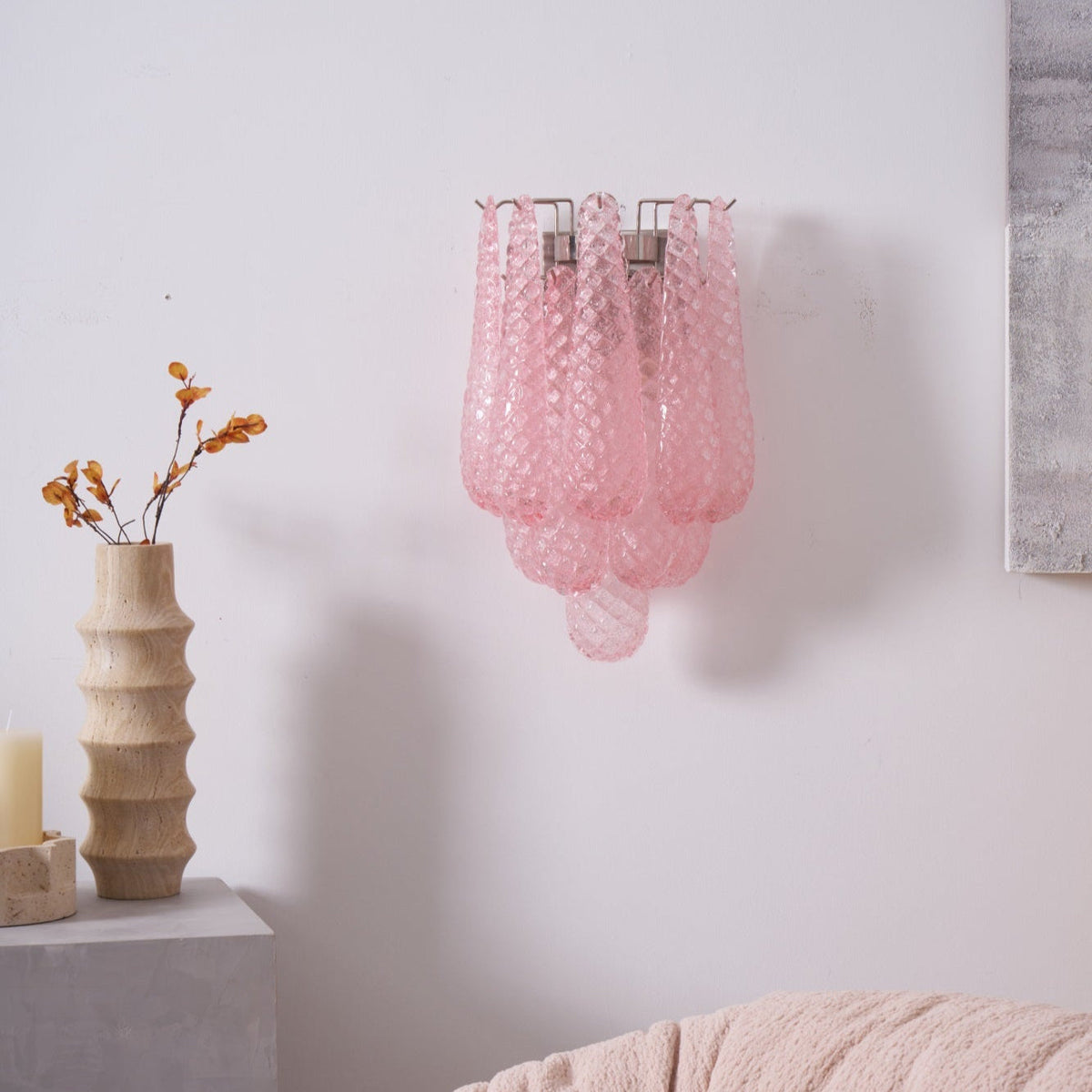 Saleva Applique Murale Rose Larme Verre Florale Artistique