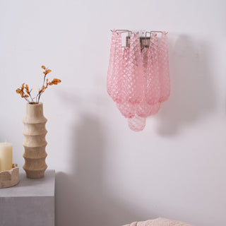 Aurora Applique Murale Rose Larme Verre Florale Artistique