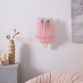 Aurora Applique Murale Rose Larme Verre Florale Artistique