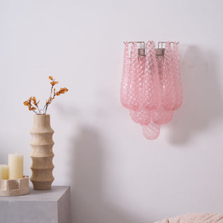 Aurora Applique Murale Rose Larme Verre Florale Artistique