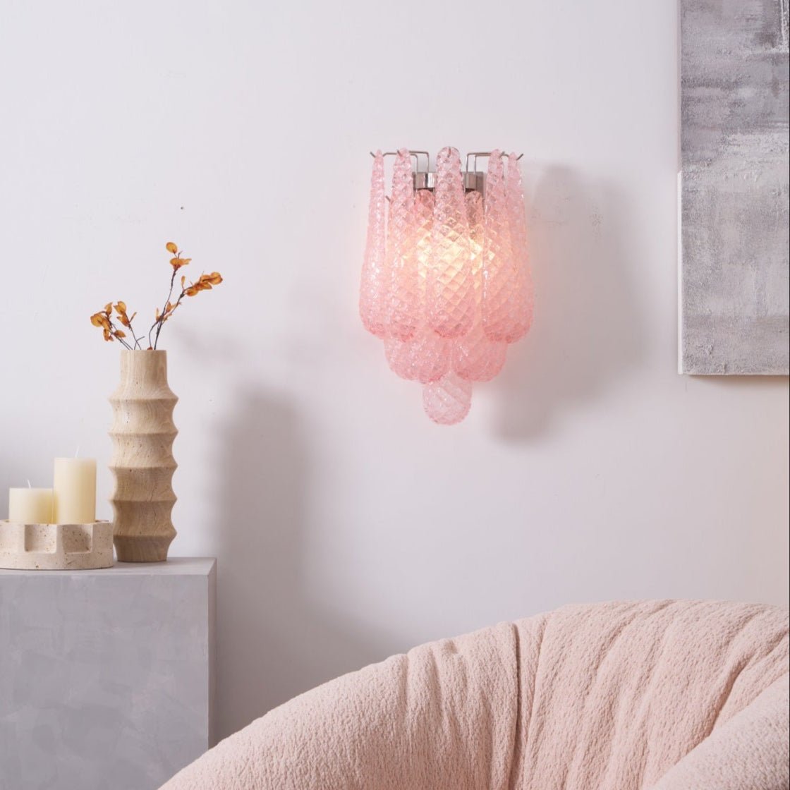Saleva Applique Murale Rose Larme Verre Florale Artistique