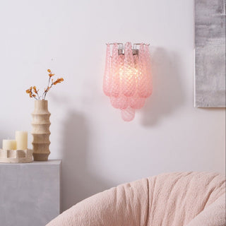 Aurora Applique Murale Rose Larme Verre Florale Artistique