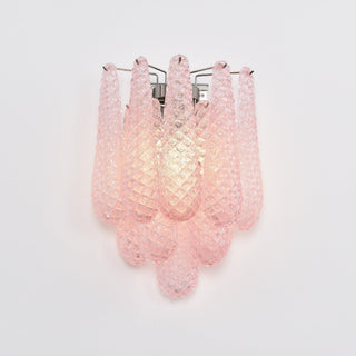 Aurora Applique Murale Rose Larme Verre Florale Artistique