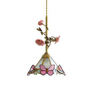 Ilsoris Suspension Céramique Verre Rose Créativité Individuelle