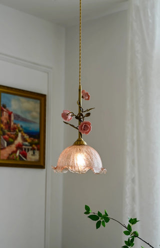 Ilsoris Suspension Céramique Verre Rose Créativité Individuelle