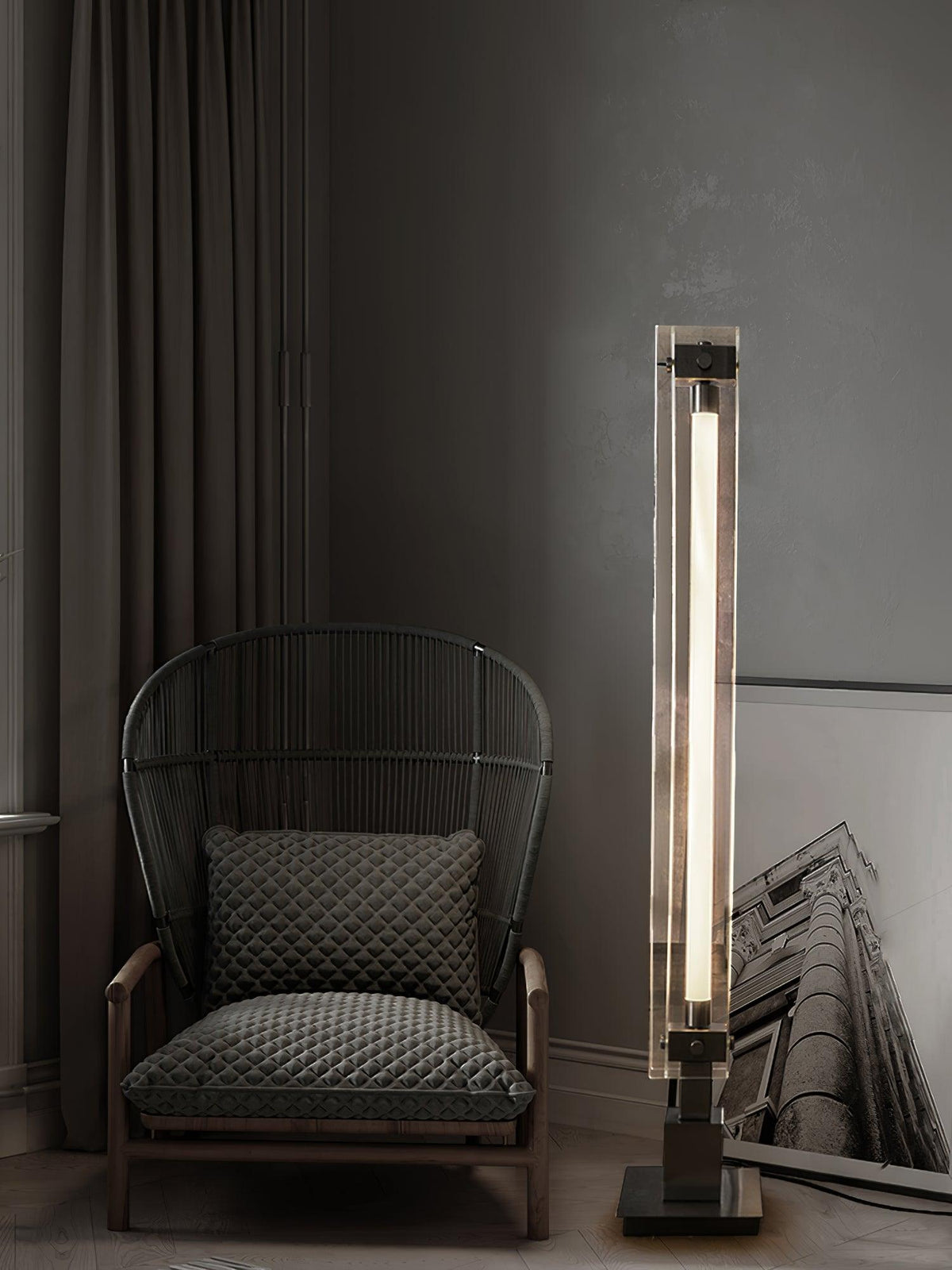 Avthaaril Architectural Acrylic Floor Lamp-Neutral Decor