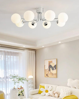 Lustra Plafonnier Globe Blanc Doré-Luire