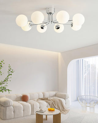 Lustra Plafonnier Globe Blanc Doré-Luire