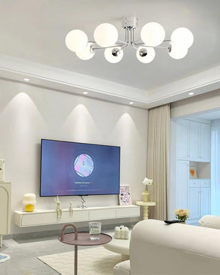 Lustra Plafonnier Globe Blanc Doré-Luire