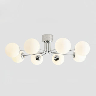 Lustra Plafonnier Globe Blanc Doré-Luire