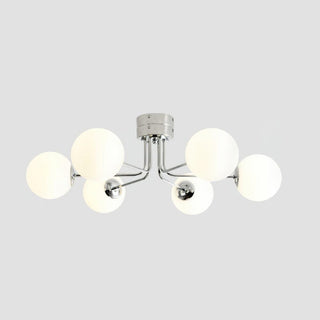 Lustra Plafonnier Globe Blanc Doré-Luire