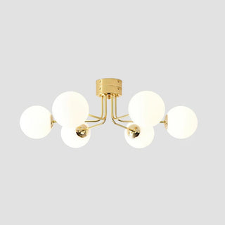 Lustra Plafonnier Globe Blanc Doré-Luire