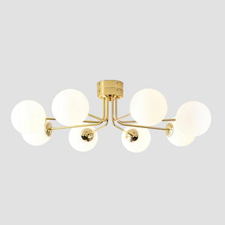 Lustra Plafonnier Globe Blanc Doré-Luire