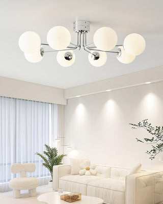 Lustra Plafonnier Globe Blanc Doré-Luire