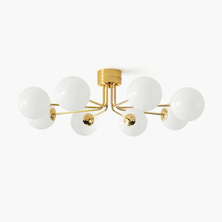 Lustra Plafonnier Globe Blanc Doré-Luire