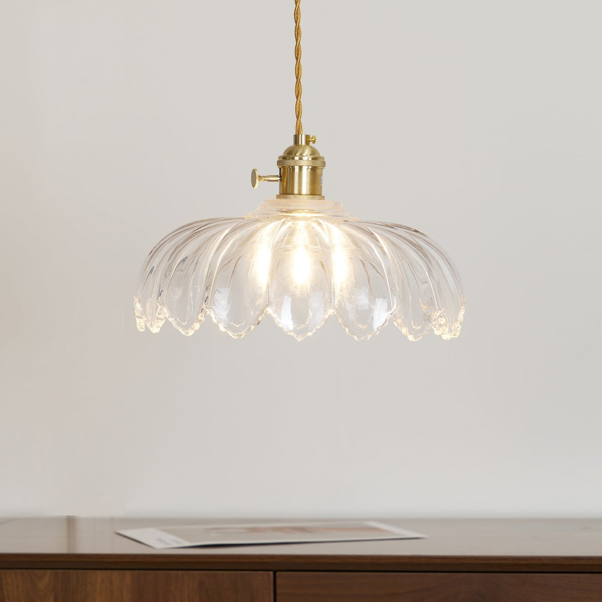 Limea Green Glass Flower Pendant Light-Neutral Decor