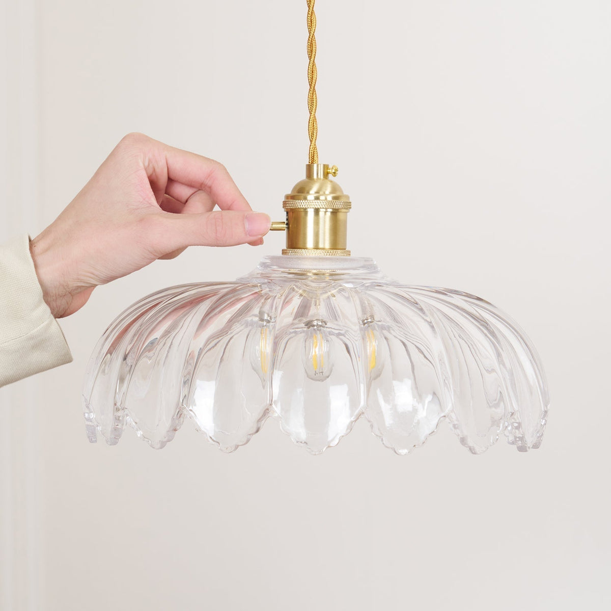 Limea Green Glass Flower Pendant Light-Neutral Decor