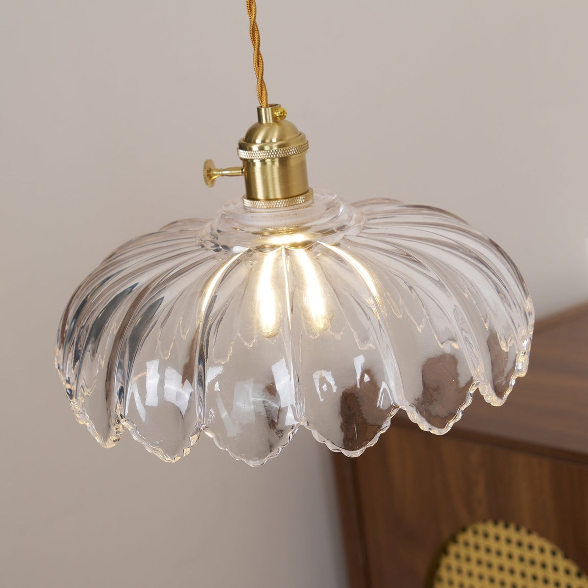 Limea Green Glass Flower Pendant Light-Neutral Decor
