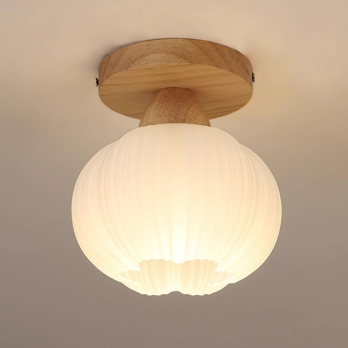Gleam Grand plafonnier en bois avec sac de fleurs