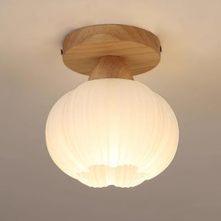 Gleam Grand plafonnier en bois avec sac de fleurs