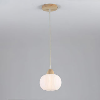 Pumpkin Suspension Lampe en Bois Moderne-Luire