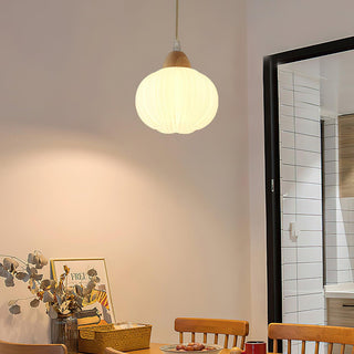 Pumpkin Suspension Lampe en Bois Moderne-Luire