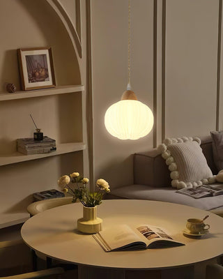 Pumpkin Suspension Lampe en Bois Moderne-Luire