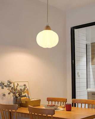 Pumpkin Suspension Lampe en Bois Moderne-Luire