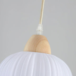 Pumpkin Suspension Lampe en Bois Moderne-Luire