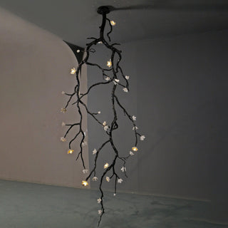 Lustra Lustre Noir Branche Fleur