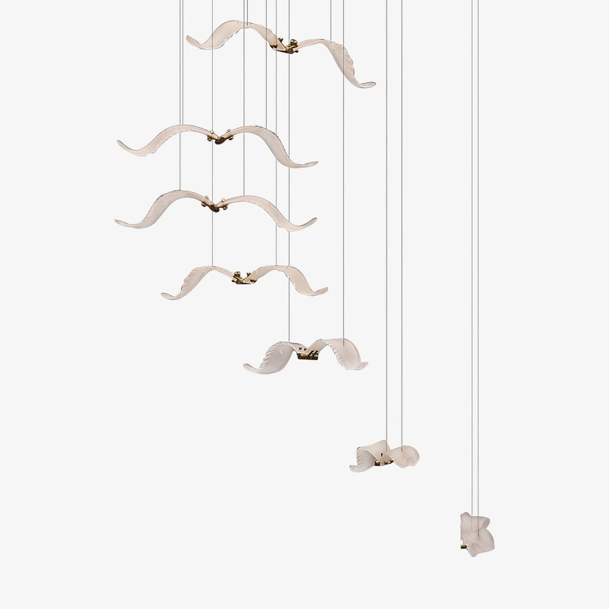 Celesa Lustre de Luxe Grand en Verre Mouette