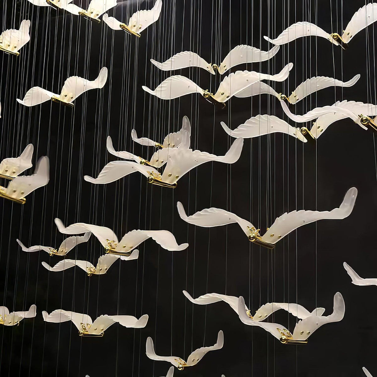 Celesa Lustre de Luxe Grand en Verre Mouette