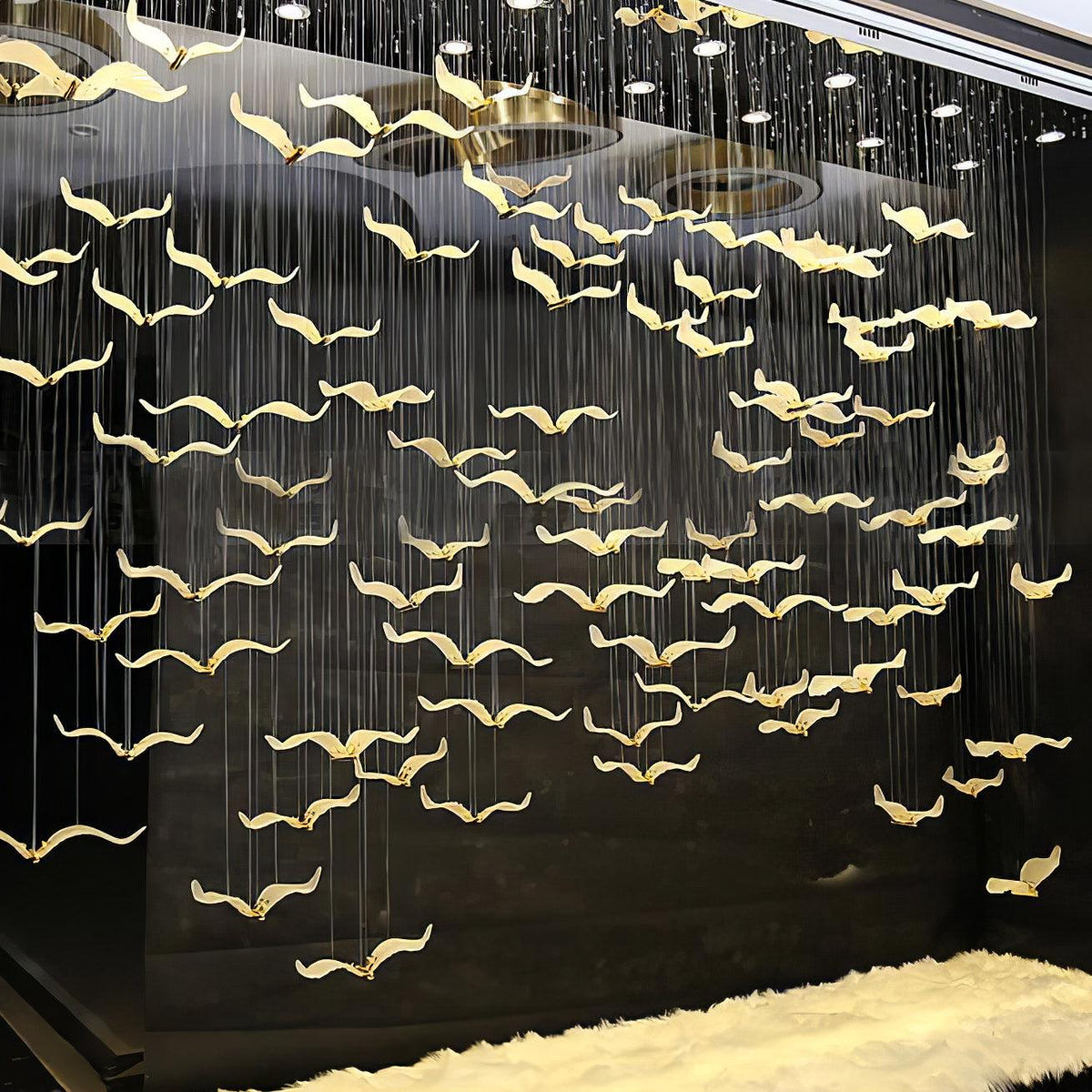 Celesa Lustre de Luxe Grand en Verre Mouette